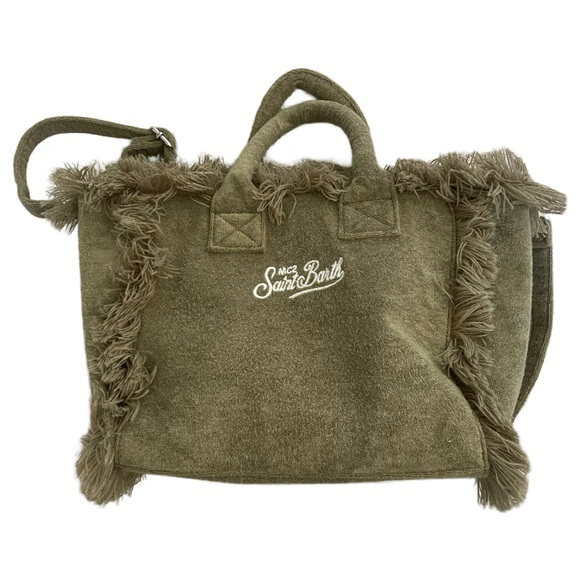 NWOT MC2 Saint Barth Olive Green Terry Cloth Women's Bag - Picture 3 of 4